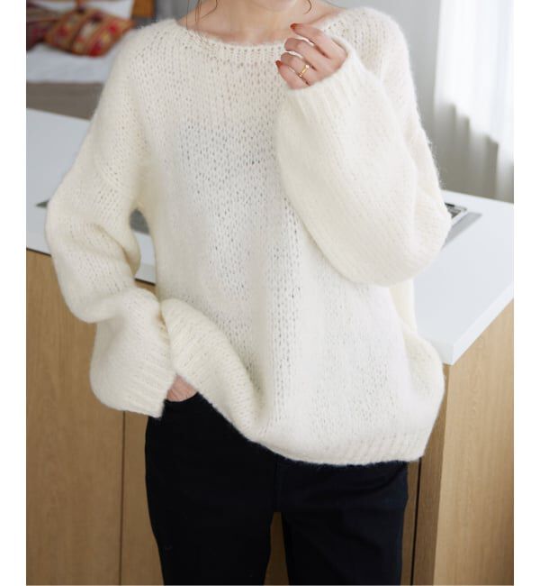 SLOBE IENA「《追加3》TRICOTS JEAN MARC/トリコットジーンマルク SLOBE別注 PO KNIT」|ニット・セーター|ホワイト