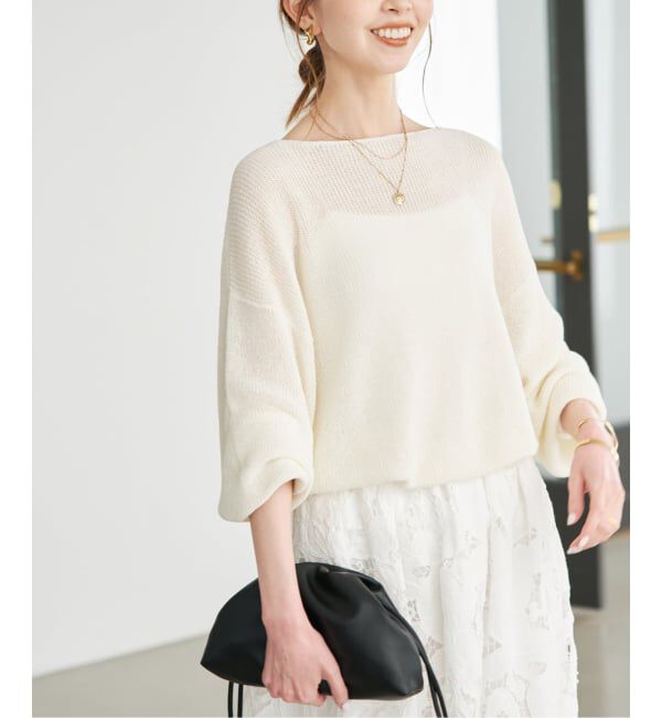 SLOBE IENA「《追加》リネン混畦ニット」|ニット・セーター|