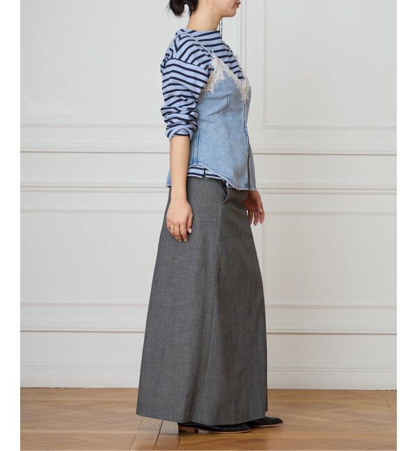 IENA LA BOUCLE「IENA LA BOUCLE ソフトデニムレースコンビキャミソール」|キャミソール|