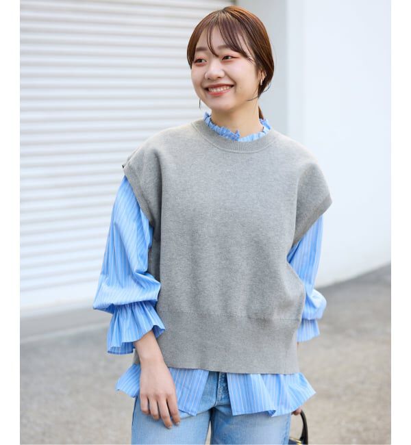 SLOBE IENA「《追加》ダブルフェイスバックオープンベスト」|ベスト・ジレ|