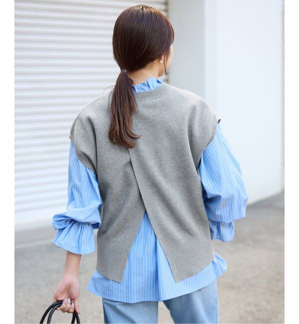 SLOBE IENA「《追加》ダブルフェイスバックオープンベスト」|ベスト・ジレ|