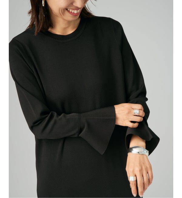 VERMEIL par iena「ベルスリーブペプラム ニット ワンピース」|ワンピース|