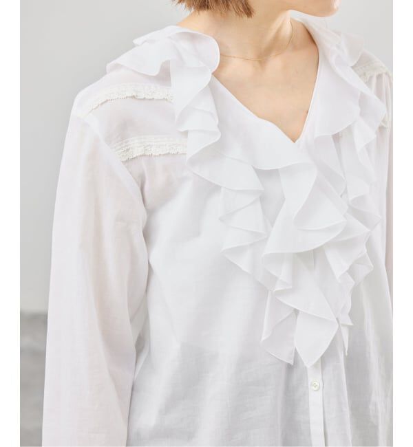 IENA「レーストリムフリルブラウス」|シャツ・ブラウス|