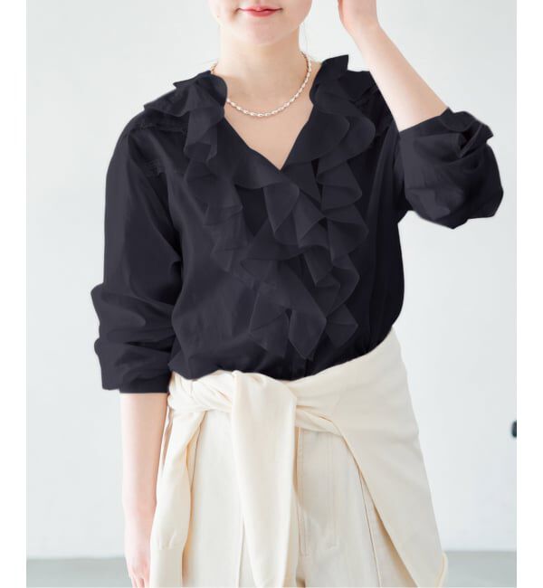 IENA「レーストリムフリルブラウス」|シャツ・ブラウス|