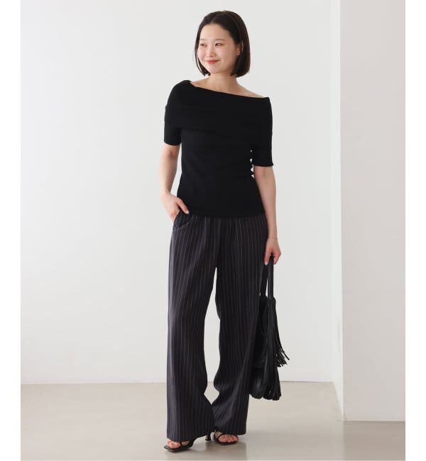 SLOBE IENA「オフショルダーリブニット」|ニット・セーター|