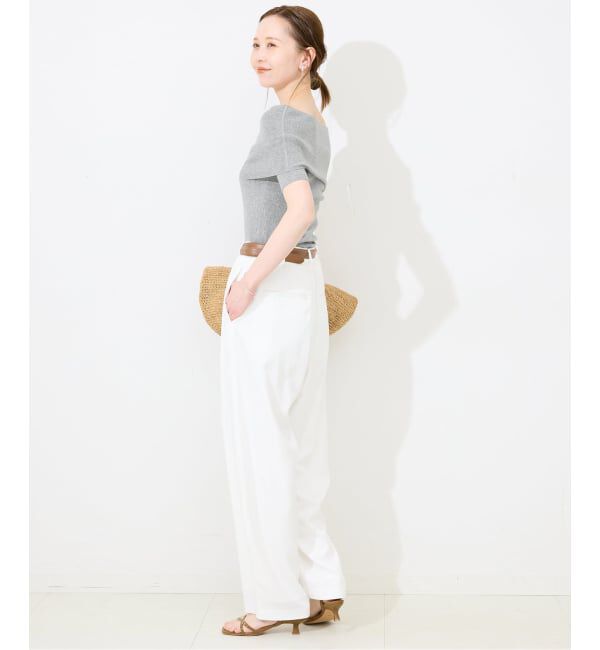 SLOBE IENA「オフショルダーリブニット」|ニット・セーター|