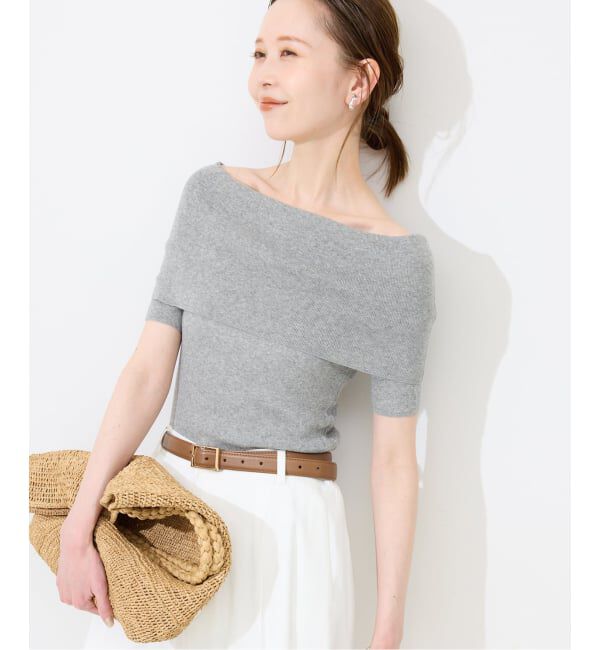 SLOBE IENA「オフショルダーリブニット」|ニット・セーター|