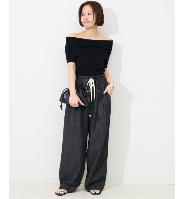 SLOBE IENA「オフショルダーリブニット」|ニット・セーター|