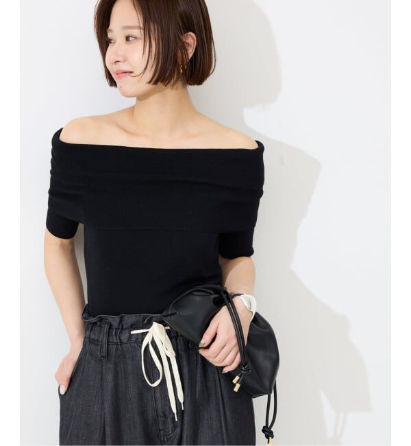 SLOBE IENA「オフショルダーリブニット」|ニット・セーター|