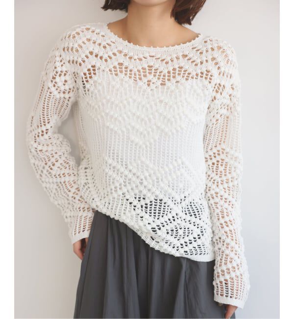 SLOBE IENA「IRONING/アイロニング crochet patterend ニット 03IR02041」|ニット・セーター|