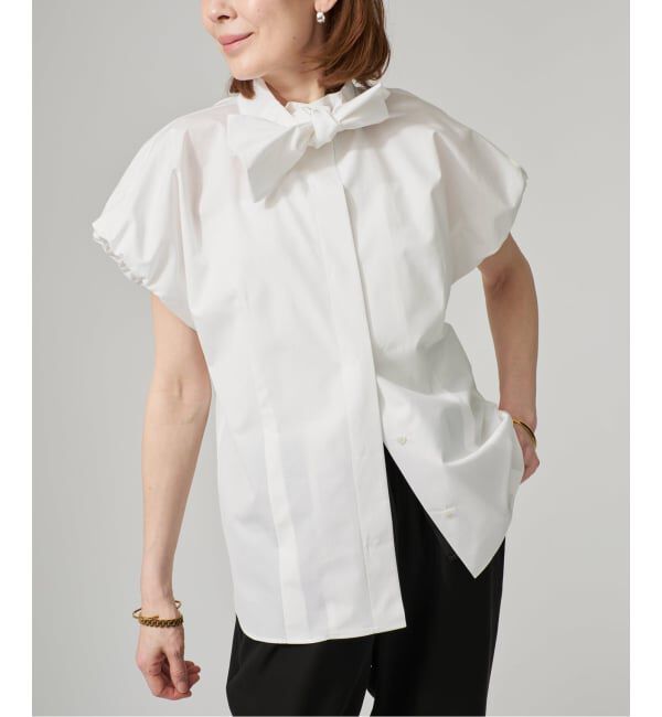 VERMEIL par iena「《予約》Taffeta Ribbon ブラウス」|シャツ・ブラウス|ホワイト