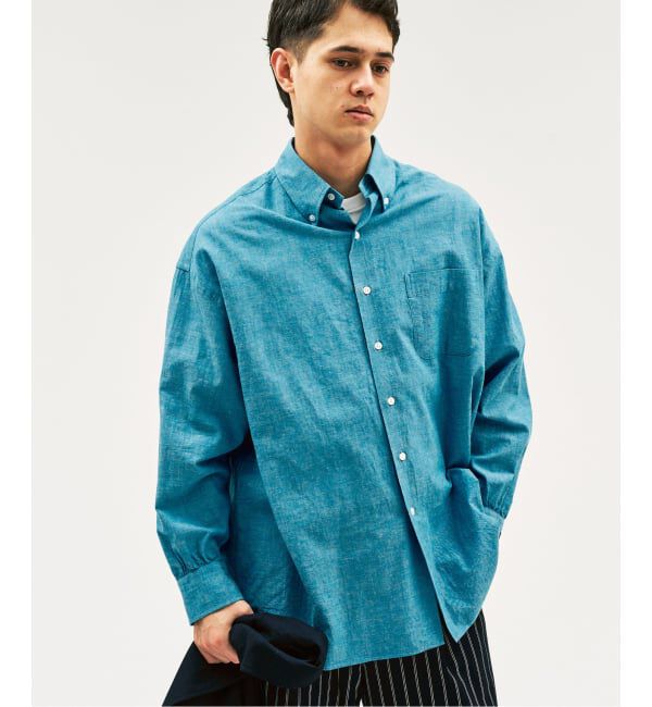 417 EDIFICE「【MOONLIGHT CLOTHING】 BIG B.D Chambrayシャツ」|シャツ・ブラウス|ブルー