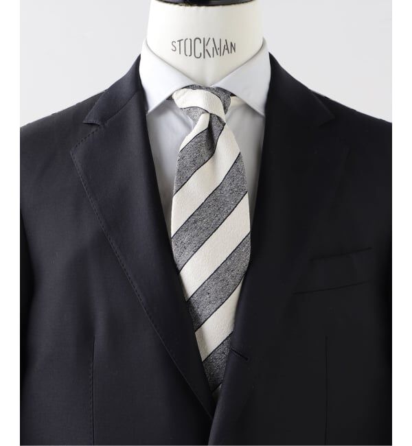 EDIFICE「Holliday & Brown(ホリデー & ブラウン) Herringbone White Stripe タイ」|ネクタイ・蝶ネクタイ|ブラック A