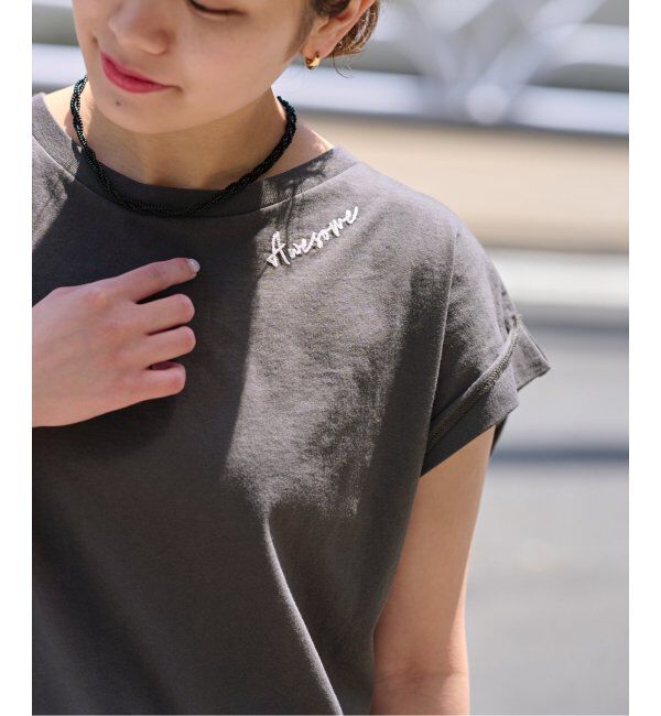 JOURNAL STANDARD relume「《追加》刺繍ロゴフレンチTEE」|Tシャツ・カットソー|ブラック A