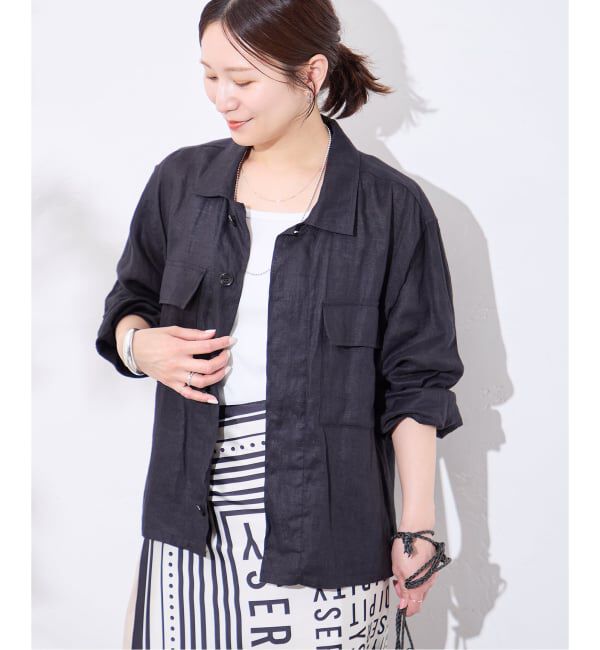 JOURNAL STANDARD「《追加》リネンミリタリージャケット」|ミリタリージャケット|