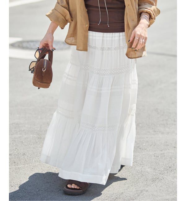 JOURNAL STANDARD「インドボイルレースティアードスカート」|スカート|