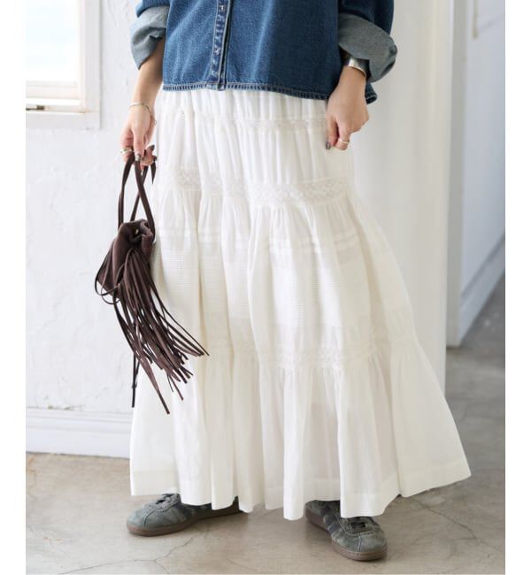 JOURNAL STANDARD「インドボイルレースティアードスカート」|スカート|