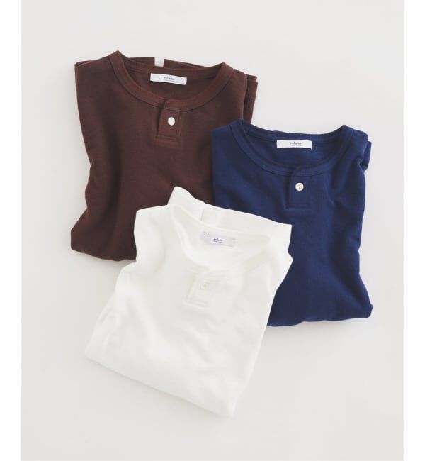 JOURNAL STANDARD relume「ブロック インレイ 1ボタン ヘンリーネック Tシャツ」|Tシャツ・カットソー|