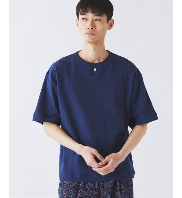 JOURNAL STANDARD relume「ブロック インレイ 1ボタン ヘンリーネック Tシャツ」|Tシャツ・カットソー|