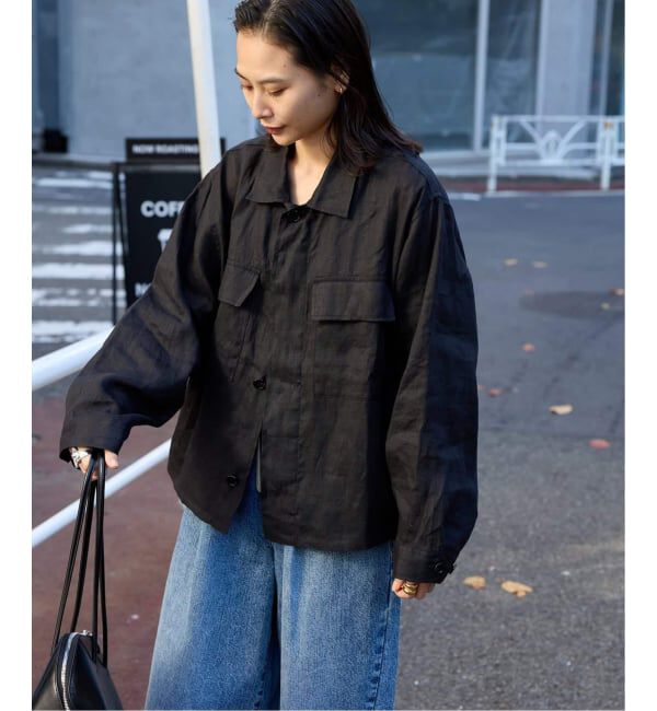 JOURNAL STANDARD「《追加予約3》リネンミリタリージャケット」|ミリタリージャケット|