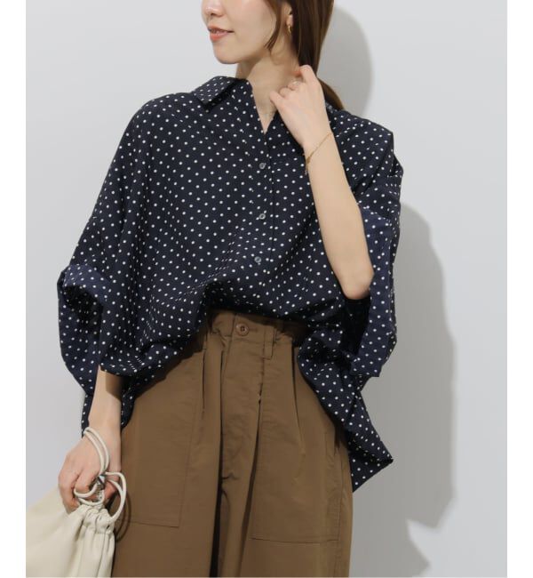 JOURNAL STANDARD relume「【PROVOKE/プロヴォーク】 ショートスリーブドットバルーンシャツ」|シャツ・ブラウス|ネイビー