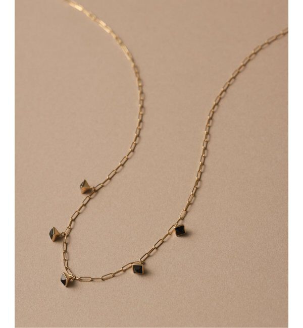 Lilas by Spick&Span「オニキスピラミッドモチーフ5ピースネックレス K10」|ネックレス|