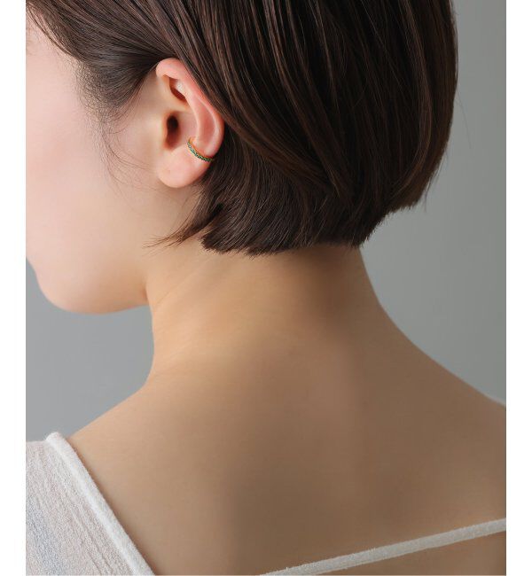 Spick and Span「《WEB限定》【SAMH by LILAS】イヤーカフグリーンアゲート SV(片耳)」|イヤーカフ|ゴールド