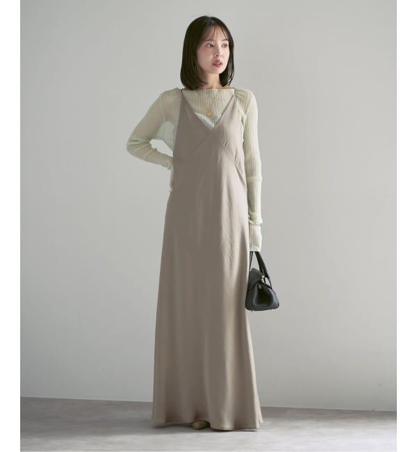 NOBLE「サテンアジャストキャミワンピース」|ワンピース|