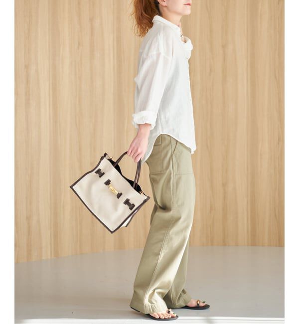 Spick and Span「《程よくすっきりサイズ》 80リネンカシュクール ミディシャツ」|シャツ・ブラウス|