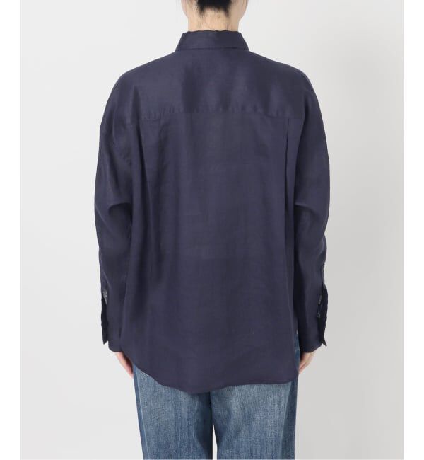 Spick and Span「《程よくすっきりサイズ》 80リネンカシュクール ミディシャツ」|シャツ・ブラウス|