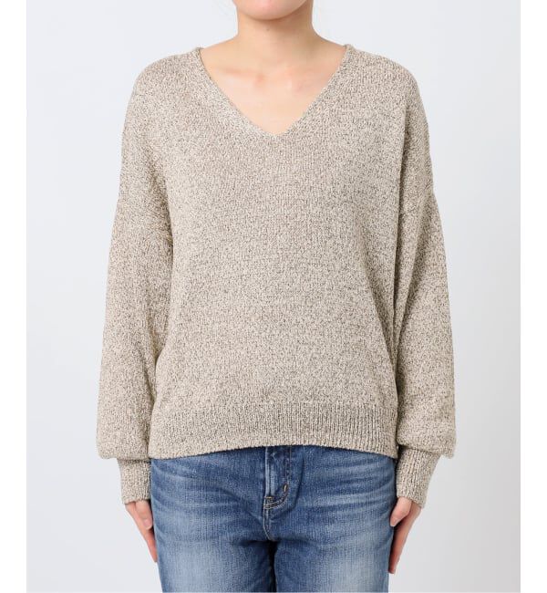 Spick and Span「レーヨンペーパーヤーンVネックプルオーバー」|ニット・セーター|