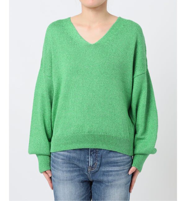 Spick and Span「レーヨンペーパーヤーンVネックプルオーバー」|ニット・セーター|