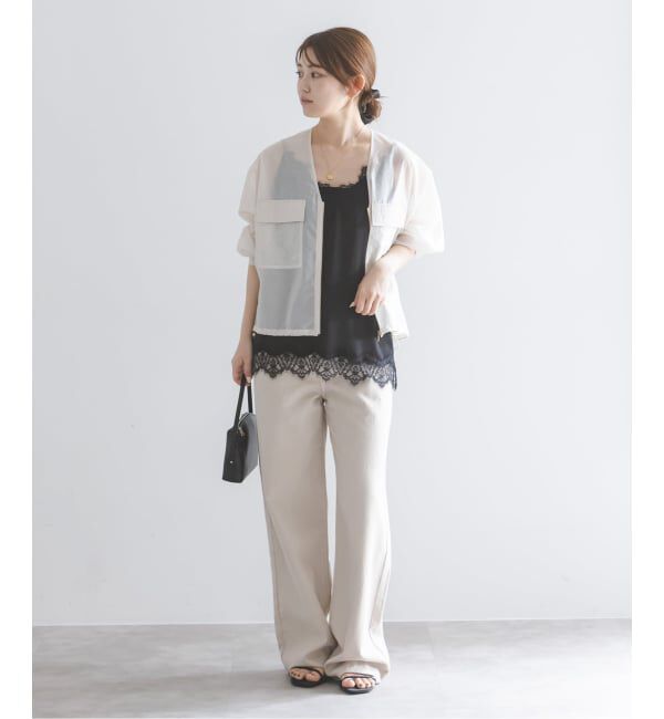 NOBLE「《追加予約》リバーレーストリミングサテンキャミソール3」|キャミソール|