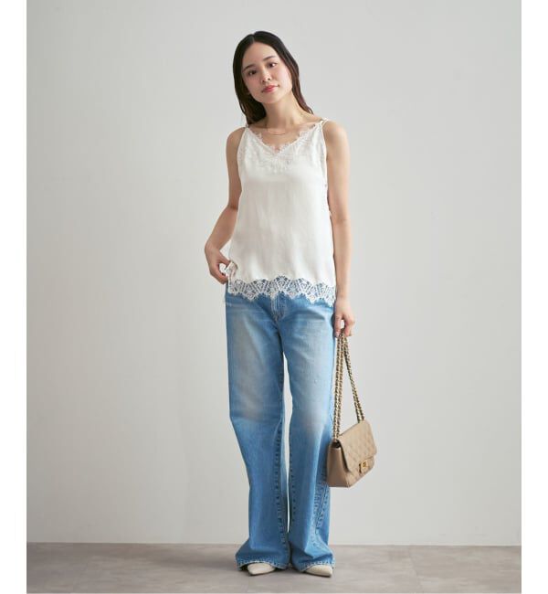 NOBLE「《追加予約》リバーレーストリミングサテンキャミソール3」|キャミソール|