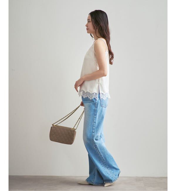 NOBLE「《追加予約》リバーレーストリミングサテンキャミソール3」|キャミソール|