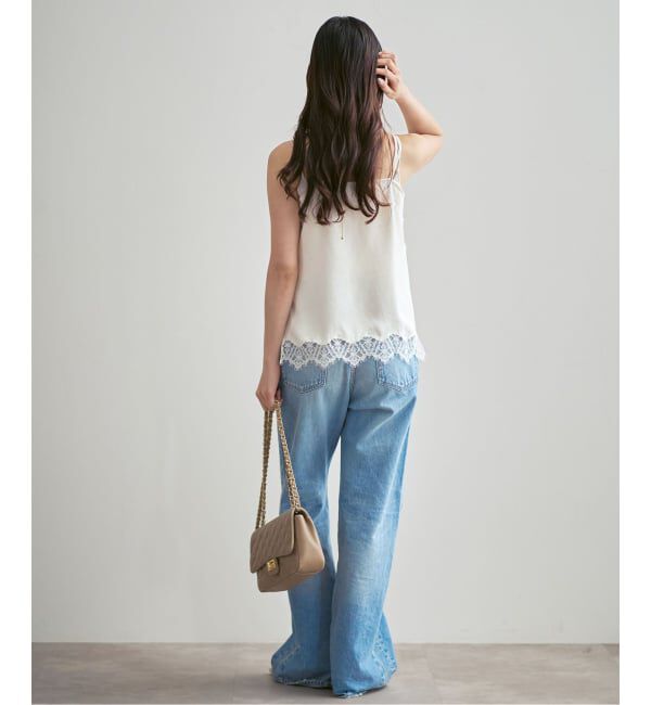 NOBLE「《追加予約》リバーレーストリミングサテンキャミソール3」|キャミソール|