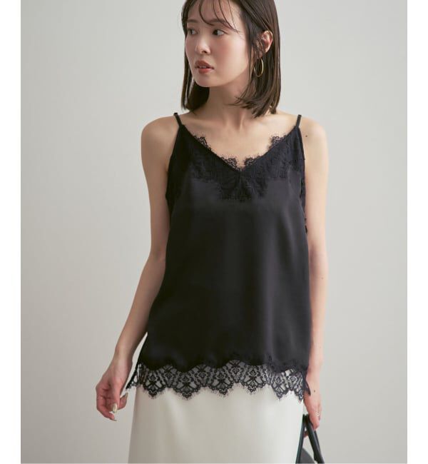 NOBLE「《追加予約》リバーレーストリミングサテンキャミソール3」|キャミソール|