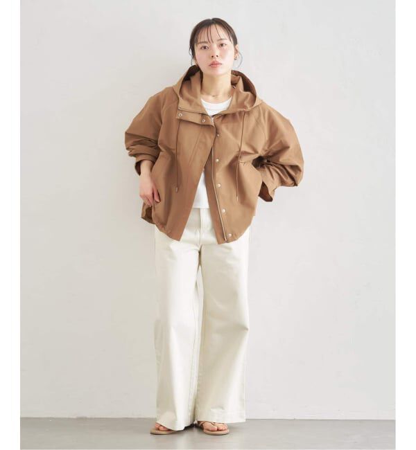 U by SPICK&SPAN「《WEB限定 / 追加》コットン/ナイロングログランフレアブルゾン」|ブルゾン・スタジャン|