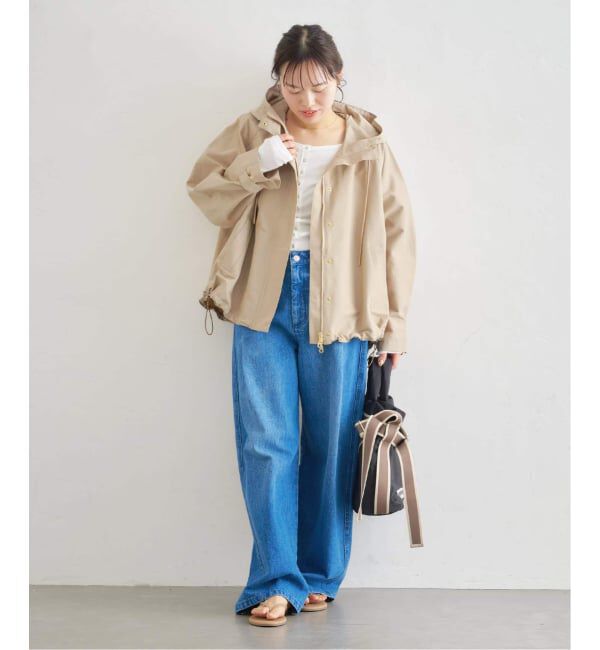 U by SPICK&SPAN「《WEB限定 / 追加》コットン/ナイロングログランフレアブルゾン」|ブルゾン・スタジャン|