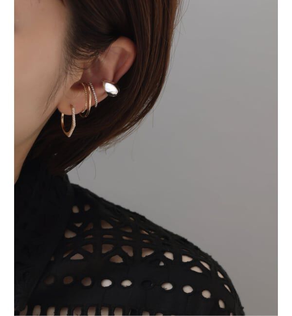 Lilas by Spick&Span「オーバルパイプイヤーカフ K10（片耳）」|イヤーカフ|