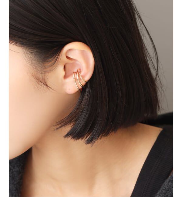 Lilas by Spick&Span「オーバルパイプイヤーカフ K10（片耳）」|イヤーカフ|