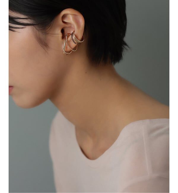 Lilas by Spick&Span「オーバルパイプイヤーカフ K10（片耳）」|イヤーカフ|