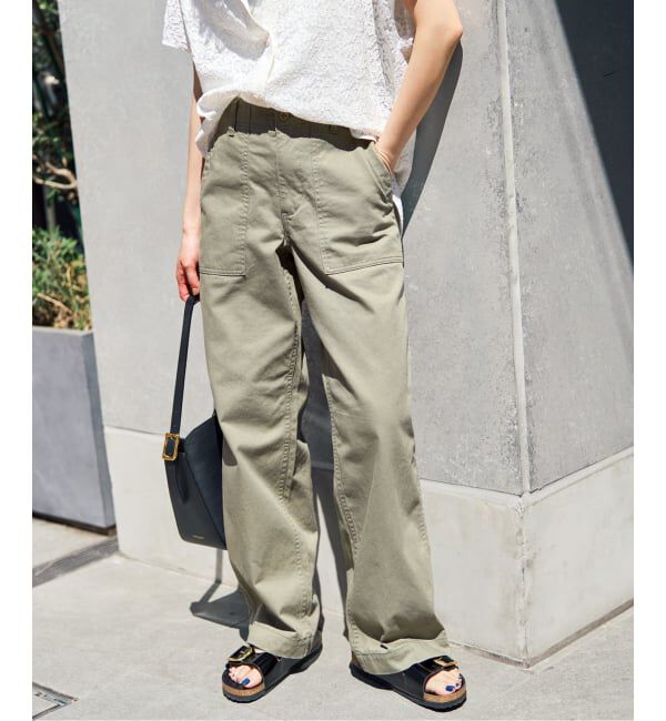 Spick and Span「《追加2》ルーズベイカーパンツ」|カーゴ|カーキ B