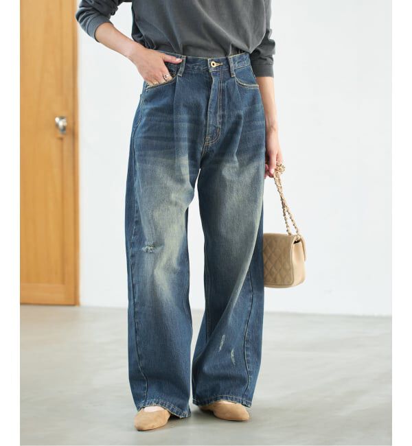 Spick and Span「《WEB限定 / 追加2》5 1/2 TUCKBARREL DENIM」|デニム|