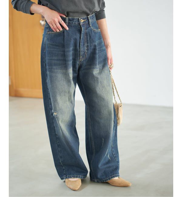 Spick and Span「《WEB限定 / 追加2》5 1/2 TUCKBARREL DENIM」|デニム|