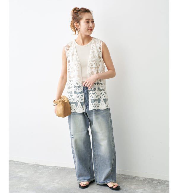 Spick and Span「《WEB限定 / 追加2》5 1/2 TUCKBARREL DENIM」|デニム|