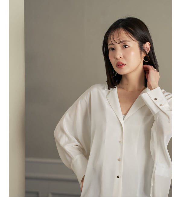 NOBLE「ゴールドボタンニュアンスシャツ」|シャツ・ブラウス|