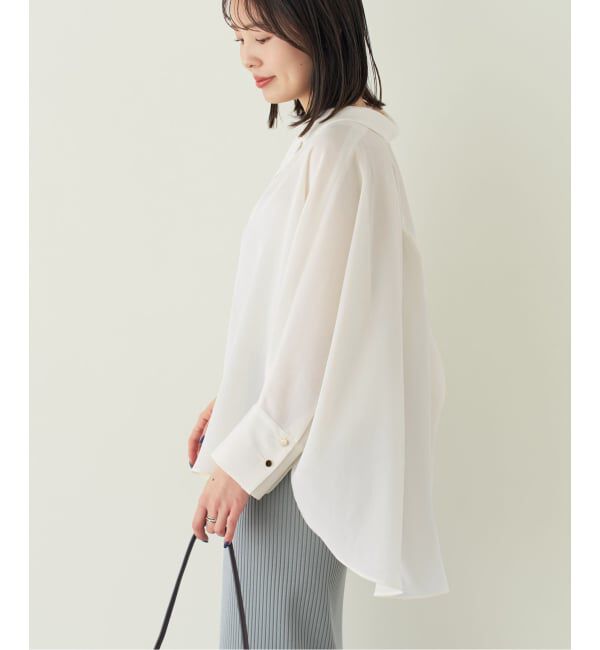 NOBLE「ゴールドボタンニュアンスシャツ」|シャツ・ブラウス|