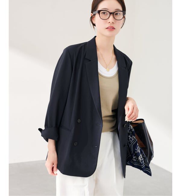 FRAMeWORK「撥水強撚PEダブルジャケット」|テーラードジャケット|