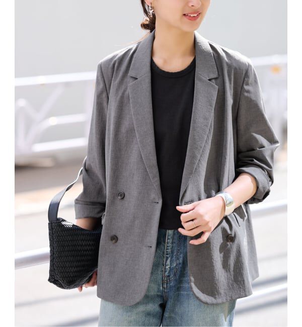 FRAMeWORK「撥水強撚PEダブルジャケット」|テーラードジャケット|